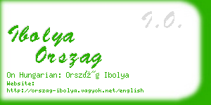 ibolya orszag business card